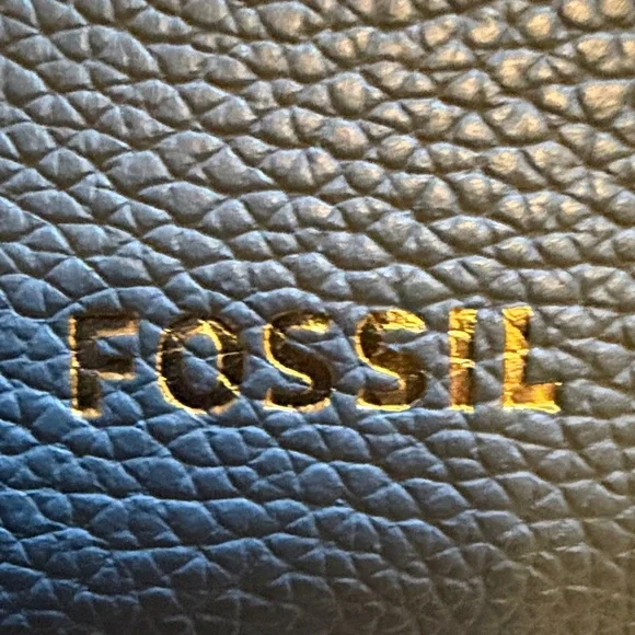 Fossil Blue Crossbody Bag with Gold Key Accent - Picture 2 of 5